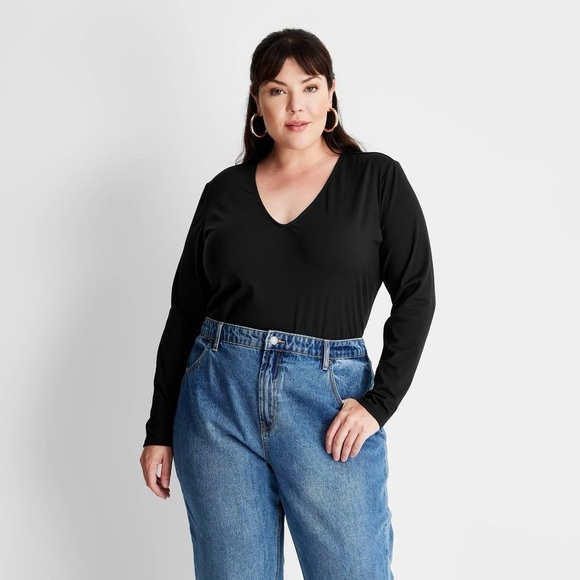 Future Collective x Kahlana Barfield Brown Long Sleeve Open Back Top Black 3X - Picture 2 of 4